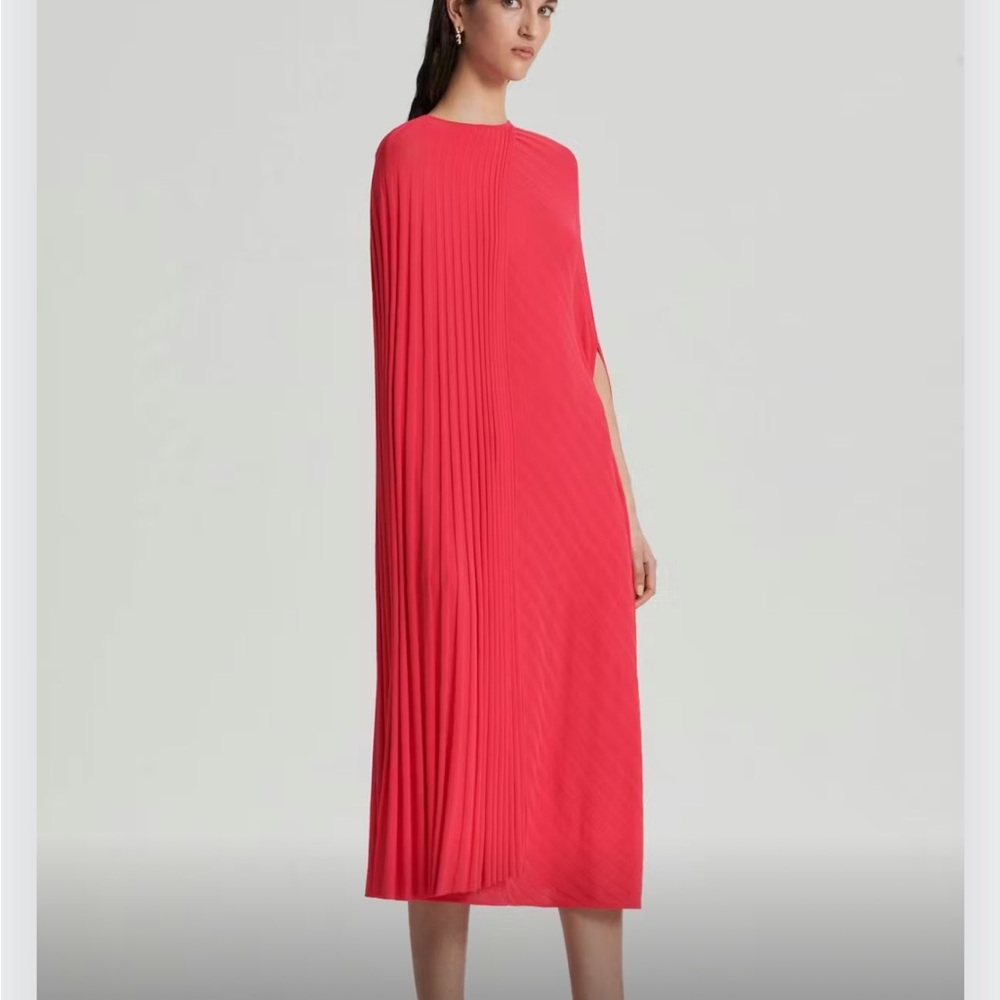 Pleated Rib Cape Dress - Picture 3 of 5
